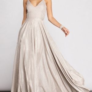 Shira Shine Lace Back Gown (NWT)